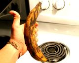 A picture of step 1 of Platanos Maduros(Fried Plantains) with Maple Ginger Avocado Dip.