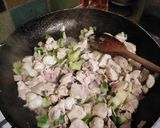 A picture of step 3 of Vickys Chicken, Leek & Bacon Pie, GF DF EF SF NF.