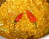 A picture of step 5 of Dal chana with kadu.