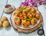 काठियावाड़ी लहसुनी भरवां आलू भजिया (लसनिया बटाटा भजिया) रेसिपी चरण 10 फोटो