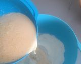 A picture of step 4 of Big Messy Loaded American-Style breakfast pancakes.