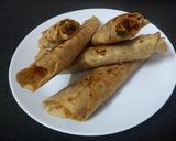 A picture of step 4 of Chapathi roll.