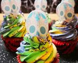 Halloweeni trikolor vörösbársony  muffin Picipiros Konyhájából recept fázis 4 fotója