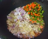 A picture of step 2 of Tangy Tomato Coconut and Mixed Veggies Poha.
