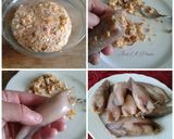 Foto del paso 10 de la receta Calamares relleno de gambas, jamón y verduras en su tinta