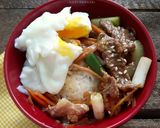 Foto langkah ke 4 dari resep Mangkuk Nasi Sapi Teriyaki danTelur Ceplok Rebus #MenuSehatAnak.