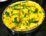 A picture of step 3 of Chana Daal Dhokla (Lentil Dhokla).