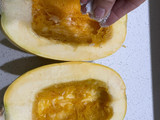 Zapallo tallarín con queso y crema