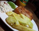 A picture of step 8 of Beer batter fish and chips.
