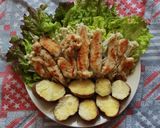 Hình bước làm 4 của món Ức gà áp chảo cuộn rau nấm ăn kèm khoai lang (eat clean)