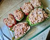 A picture of step 2 of Buffalo Chicken Dip Stuffed Sweet Bell Peppers.