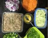 A picture of step 1 of Chicken fried Rice & chicken Manchurian.