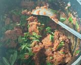 A picture of step 5 of Gajar Gosht.