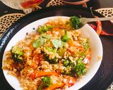 A picture of step 6 of Broccoli Fried Rice 😋😋.