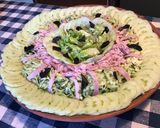 Une image de l'étape 9 de Salade de courgettes et concombre, jambon blanc, sucrine et ail noir.