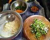 A picture of step 1 of Cone Pizza Dosa.