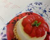 Foto del paso 7 de la receta Pastel de queso fresco con base de melocotón y crujiente de frutos secos