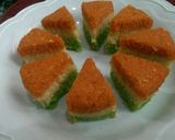 A picture of step 8 of Tricolour coconut barfi.