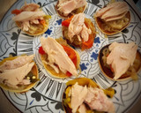 Foto del paso 4 de la receta: Miniaperitivo con bonito del norte (I): Blini con bonito y cebolla caramelizada