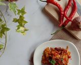 Gambar langkah 5 resipi Goreng berlada tauhu dan tempe.