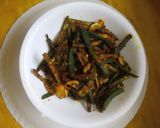 A picture of step 5 of Spicy bhindi fry.
