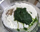 A picture of step 1 of Savoury Spinach Khaja.