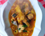 Foto del paso 10 de la receta: Marmita de bonito con gambas y espaguetis partidos