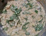 A picture of step 2 of Alu palak aur piaz k pakory.