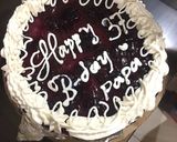 A picture of step 5 of 37 years of love blueberry cheesecake.