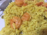 Arroz con camarones estilo hindu
