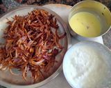 A picture of step 4 of Satrangi layered veg Biryani.