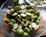 A picture of step 1 of Ambra/aamda pickle.