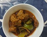 A picture of step 4 of Soya Manchurian.