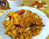 A picture of step 6 of Winter special kacchi haldi ki panjiri /raw turmeric panjiri.