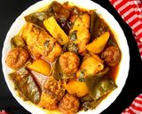 শিম আলু ডালের বড়ি দিয়ে রুই মাছের ঝোল রেসিপির ধাপ 4 ছবি