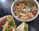 A picture of step 5 of Papad Cone Salad 😋.
