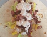 A picture of step 6 of My tasty Chicken & Bacon Wrap with cheesy #Pasta.