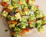 A picture of step 2 of Paneer kebab lightly spiced.