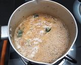 A picture of step 3 of Tulsi chai/ holy basil leaves tea.