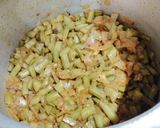 A picture of step 3 of Kachi curry Gavar (cluster beans).