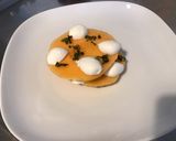 Une image de l'étape 5 de Melon « tour de pise » à la menthe fraîche et mozzarella di buffala.