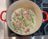 A picture of step 2 of Fresh Green Beans with Bacon and Onion.