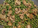 Peas, mushrooms and pasta