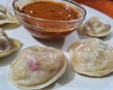 A picture of step 9 of Momos and dip.