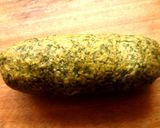 A picture of step 4 of Kothimbir Wadi - A popular Maharashtrian snack.