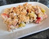 Rebarbarás-epres morzsapite szénhidrátszegény recept fázis 7 fotója
