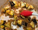 A picture of step 4 of Red lentil chicken curry with aubergine and home-made naan bread for Jamo.