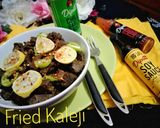 A picture of step 4 of Fried Kaleji😃😃.