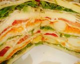 Foto del paso 2 de la receta Torre de panqueques vegetariana y multicolor 💜👌