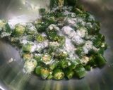 A picture of step 2 of Green chilli pickles.